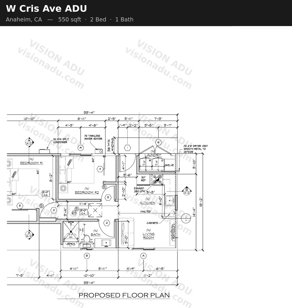 W Cris Ave ADU floor plan — Anaheim, CA